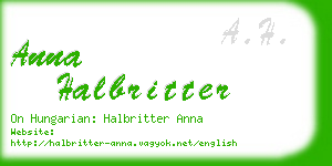 anna halbritter business card